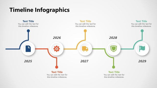 Horizontal Timeline Infographics PPT Slide
