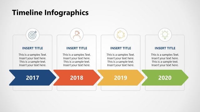 Four Columns Timeline Slide with Graphical Icons