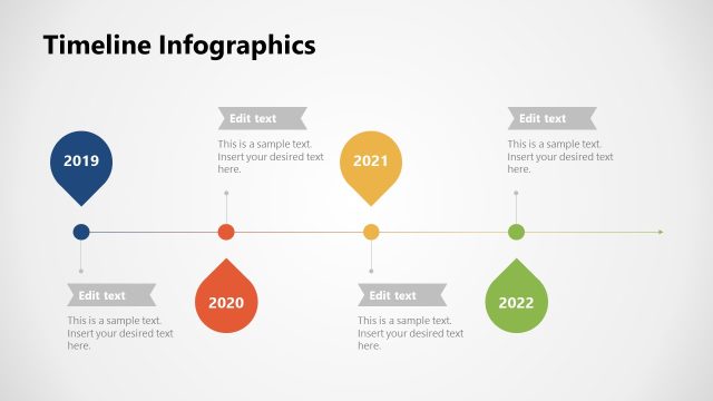 Four Baloon Shaped Infographics Timeline PPT Template
