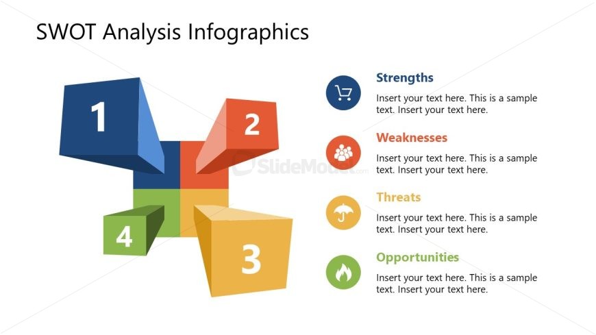 Editable SWOT Infographics PowerPoint Slide 