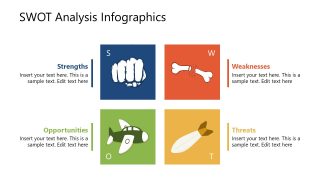 Square Diagram SWOT Template Slide 