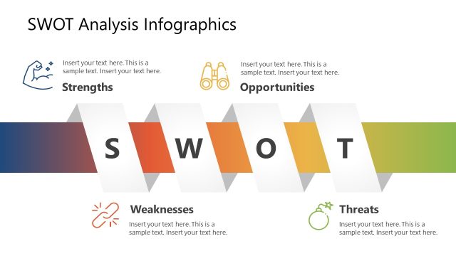3D Spiral Infographics PPT Slide for SWOT