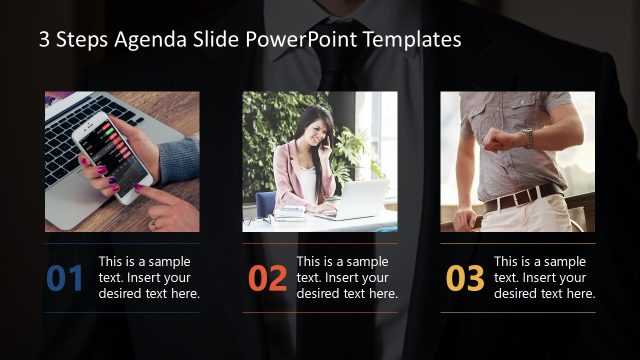 Free 3 Column Items Agenda Slide with Photos