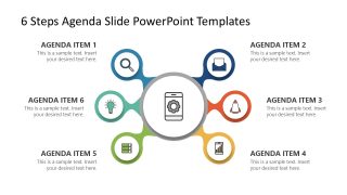 Free Circular Diagram 6 Agenda Items Design