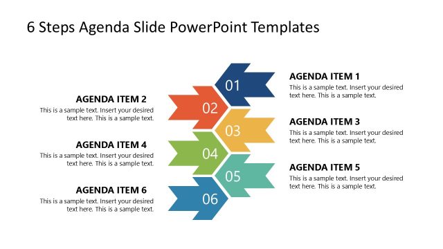 Free Opposing Arrows 6 Items Agenda Slides