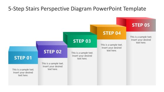 Customizable Free 5-Step Perspective PowerPoint Slide 