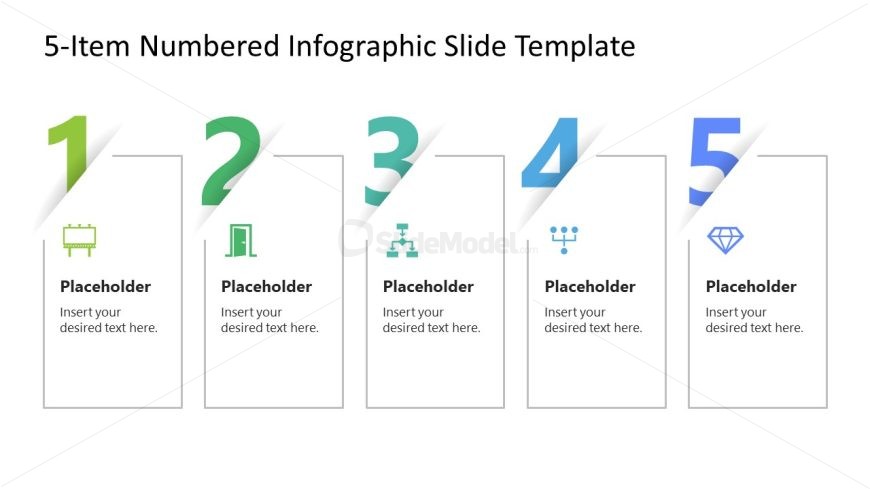 Free 5-Item Numbered Infographic Slide Template