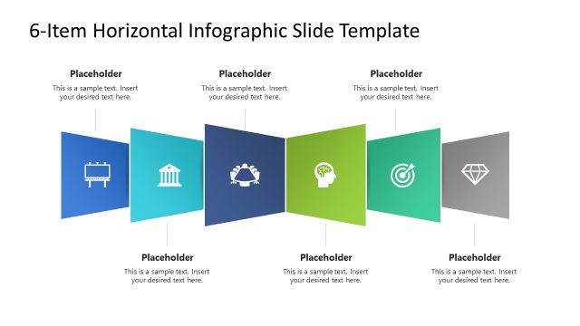 Editable 6-Item Horizontal Infographic PPT Slide
