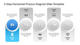 Customizable 5-Step Horizontal Process Diagram PPT Template 