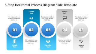 Free 5-Step Horizontal Process Diagram Slide Template for Presentation 