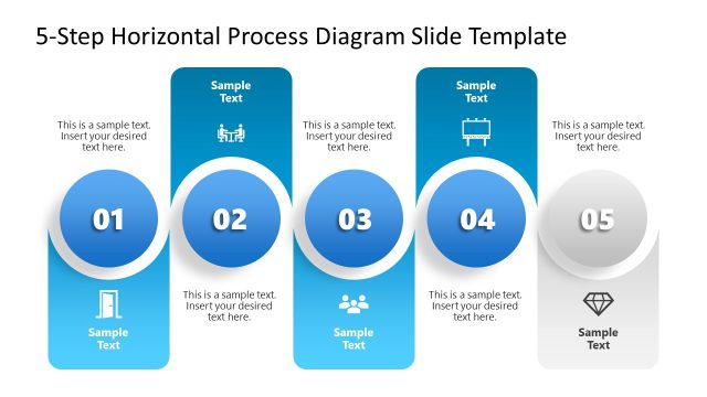 Step 4 – Free 5-Step Horizontal Process Diagram Slide