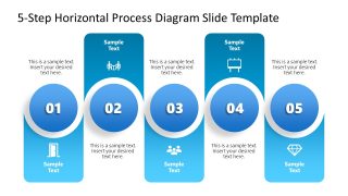 Free 5-Step Horizontal Process Diagram Presentation Template 