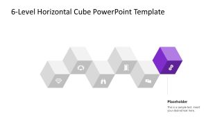 6-Level Horizontal Cube Infographic Slide PPT Template 