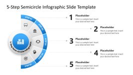 Free 5-Step Half Circle Infographic Presentation Slide