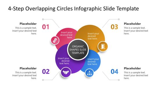 Editable Free 4-Step Overlapping Circles Infographic Template