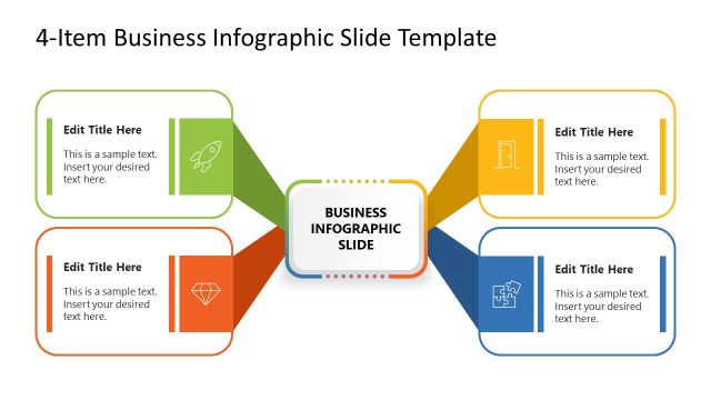 Editable Free 4-Item Business Infographic PPT Slide Template