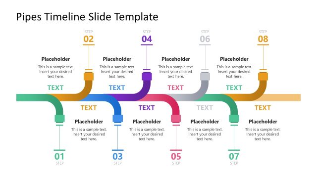 Free 8-Item Pipes Timeline Presentation Template