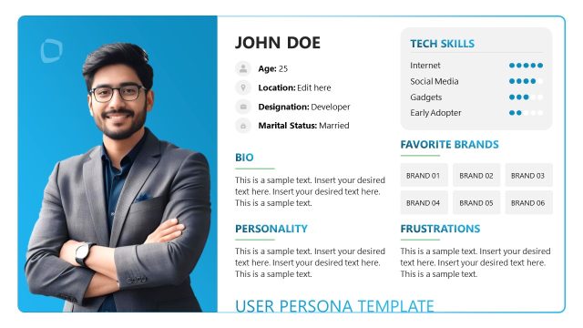 Editable Free User Persona Slide Template