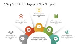 Free 5-Step Semicircle Infographic Slide Template