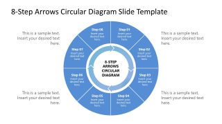 Editable Free 8-Step Circular Arrows Diagram Template