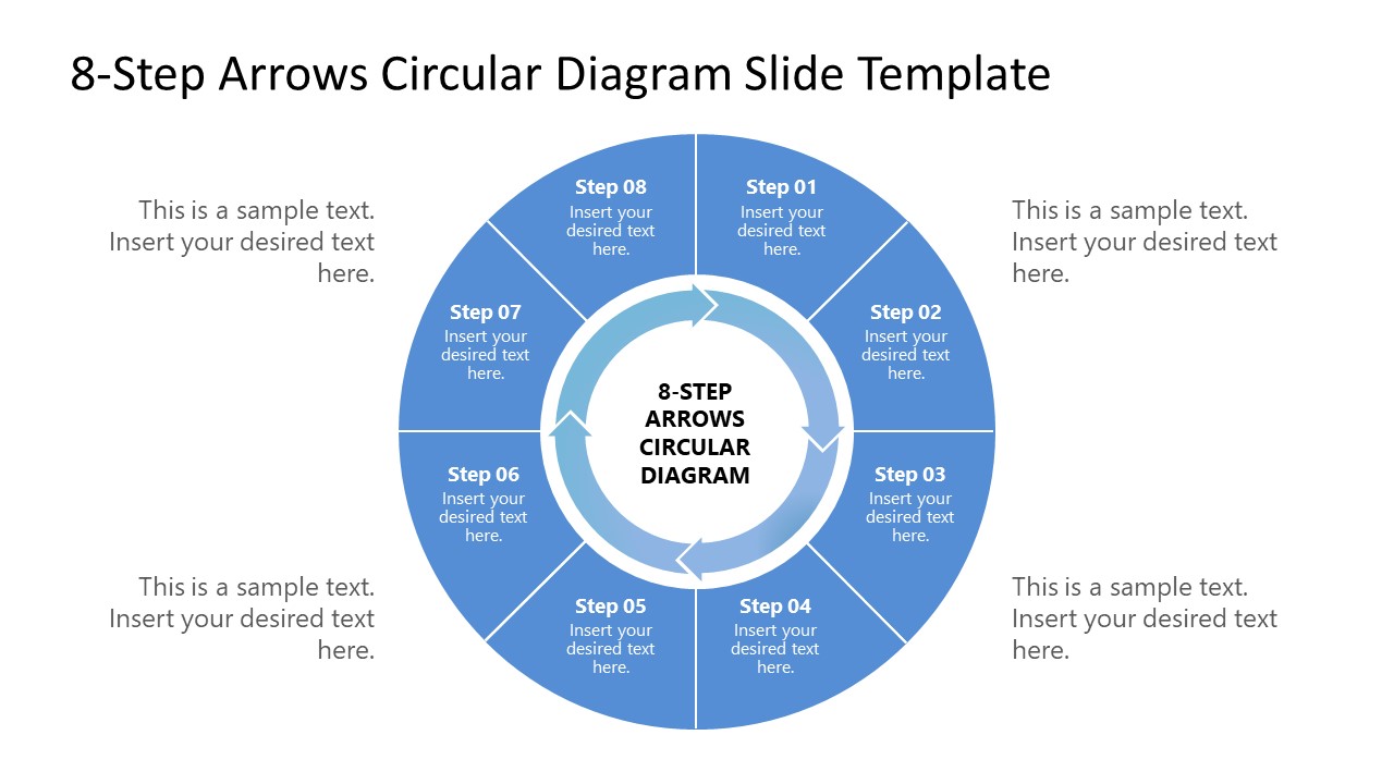 Editable Free 8-Step Circular Arrows Diagram Template