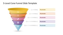Free 5-Level Cone Funnel Slide PPT Template