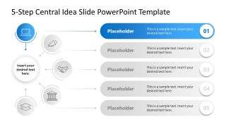 5-Step Central Idea Infographic Template for Presentation 
