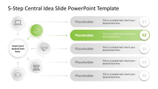 5-Step Central Idea Infographic Template for PowerPoint 