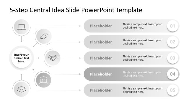 Step 4 Infographics Slide – 5-Step Central Idea Infographic for Presentation