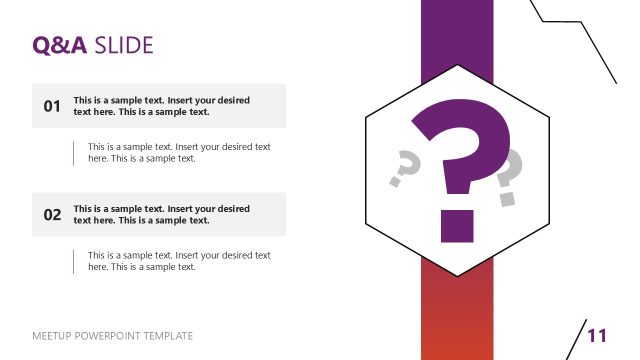 Q&A Slide – Free Meetup Presentation Template