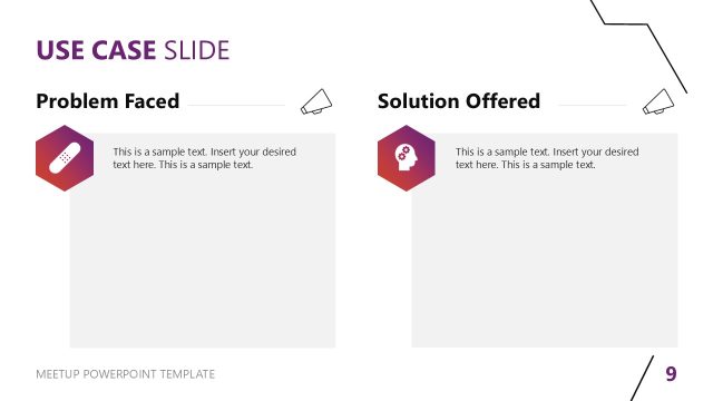 Use Case Slide – Free Meetup PPT Layout Template