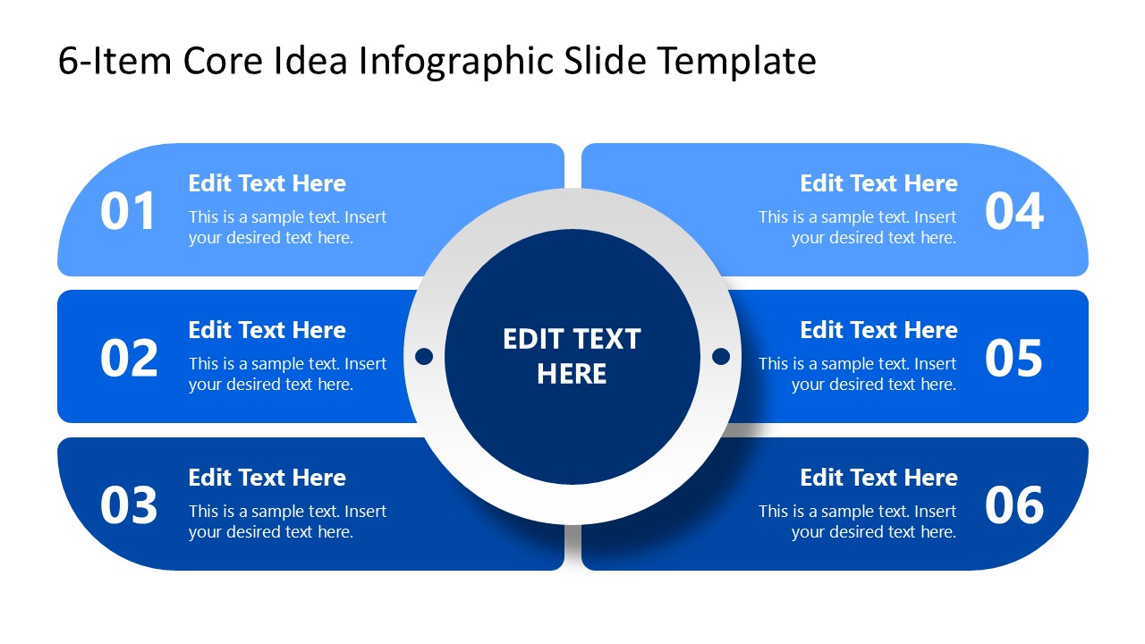 Free 6-Item Infographic Template for Presentation Slide 