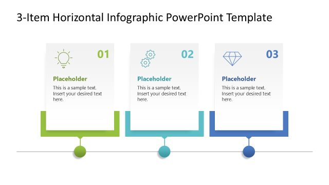 Free 3-Item Horizontal Infographic PowerPoint Template