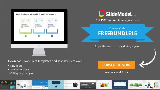 Free 3-Item Horizontal Infographic PPT Layout