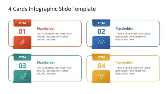 4-Item Cards Infographic Presentation Slide Template