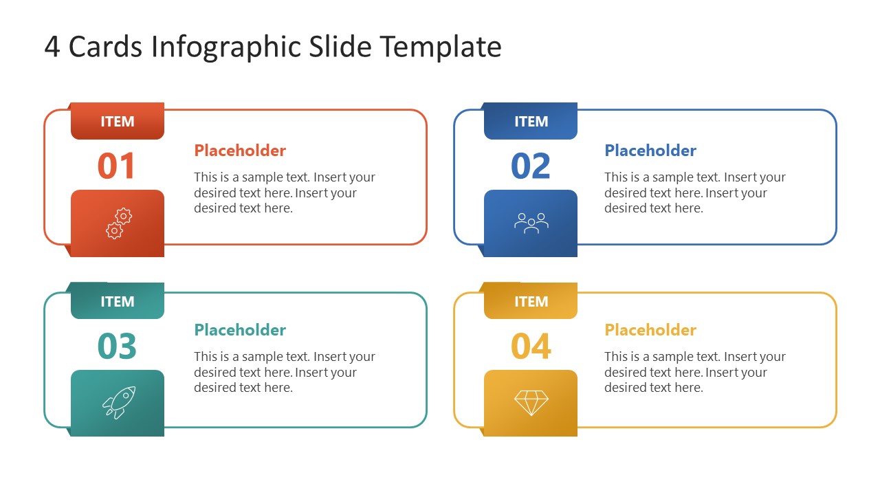4-Item Cards Infographic Presentation Slide Template