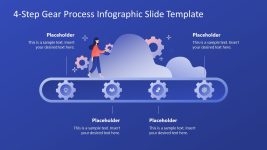 Free 4-Step Gear Infographic PPT Slide with Blue Background