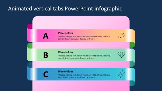 3 Animated vertical tabs ppt