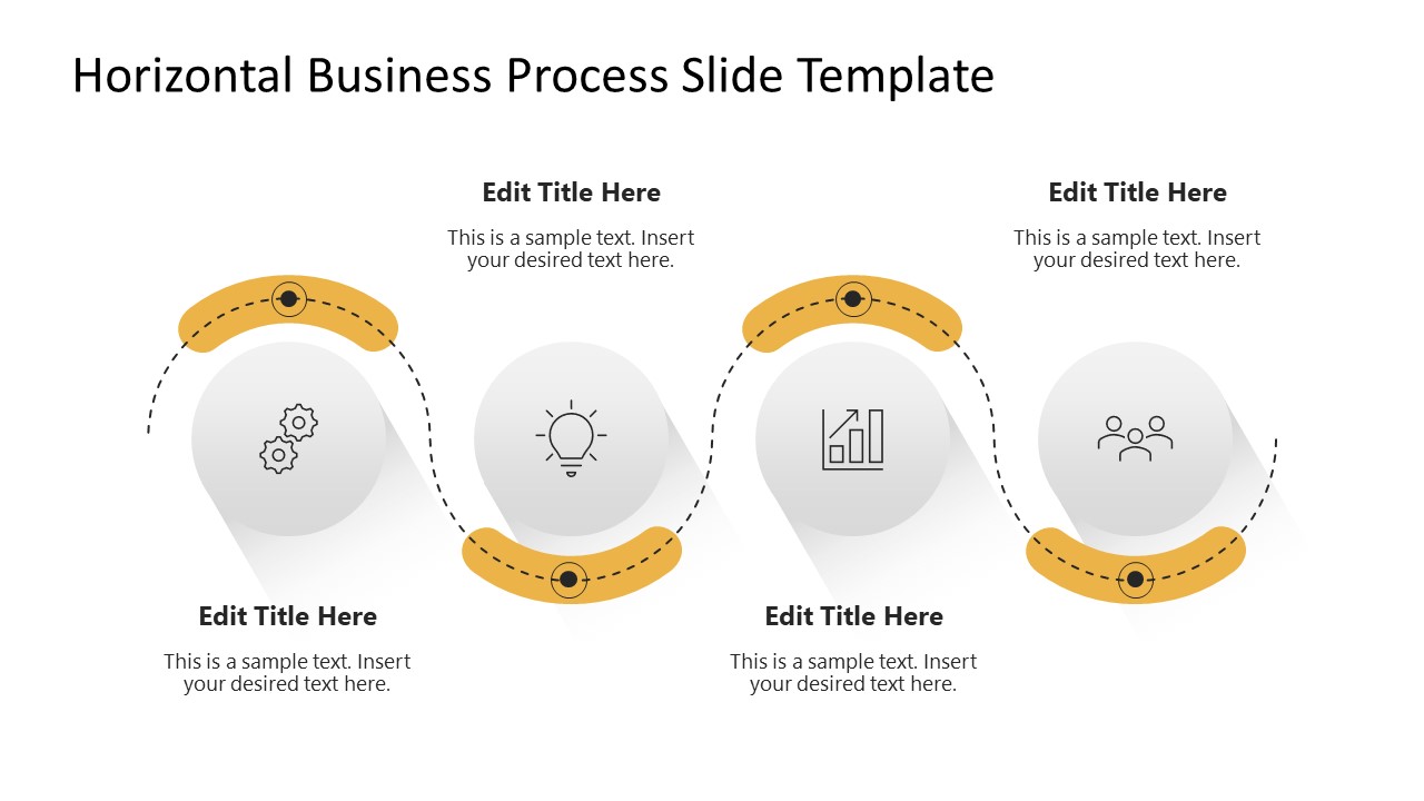 Editable Free Horizontal Business Process Presentation Slide
