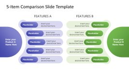 Editable Free 5-Item Comparison Slide PPT Diagram