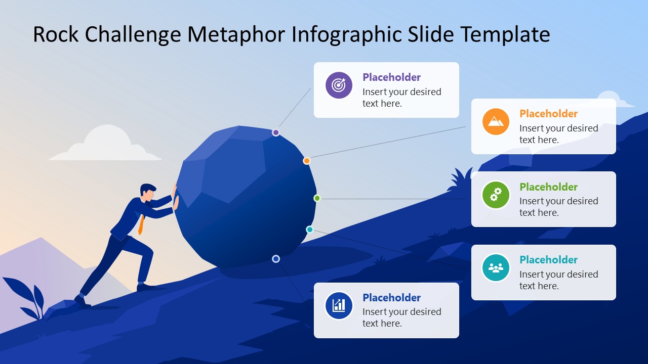 Free Rock Challenge Metaphor Infographic Slide Template
