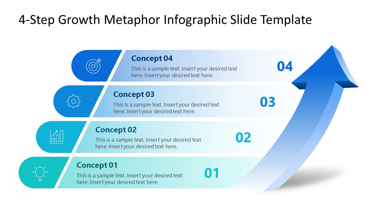 Free 4-Step Growth Metaphor Infographic Presentation Layout 