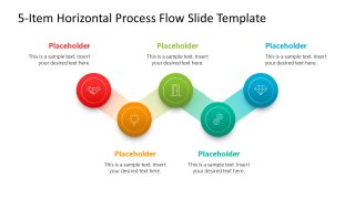 Editable Free 5-Item Horizontal Process Flow Presentation Template
