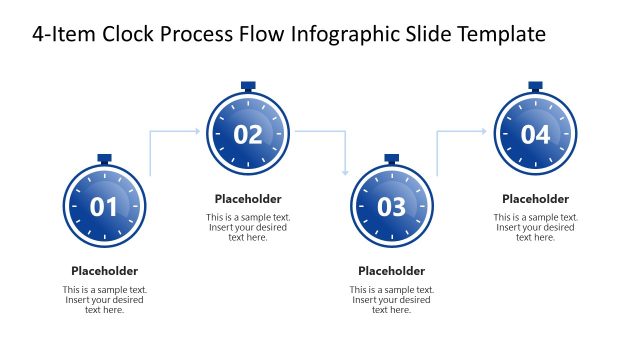 Free 4-Item Clock Process Flow PowerPoint Template