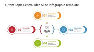 Free 4-Item Central Idea Infographic PowerPoint Slide 