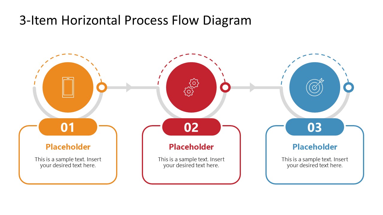 Free 3-Item Process Flow Infographic PowerPoint Template