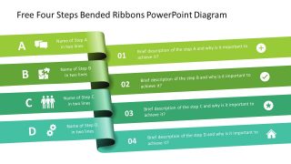 Free PowerPoint Template with Four Blended Ribbon Diagram