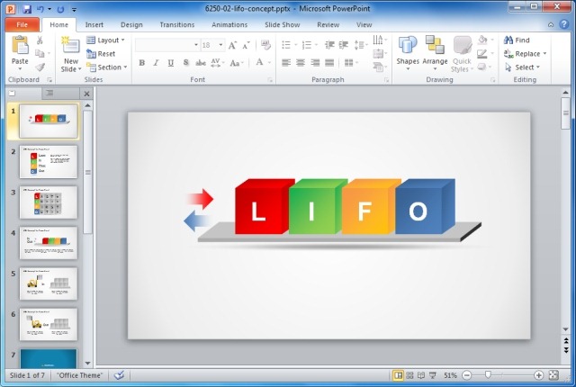 LIFO Concept - LIFO slide template for PowerPoint