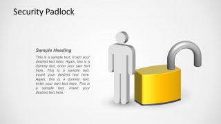 3D Realistic PPT Padlock Shape Unlocked