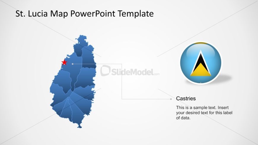 Editable PPT Map of Saint Lucia